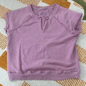 Pilcro Anthropologie Purple Short Sleeve Sweatshirt size women’s medium